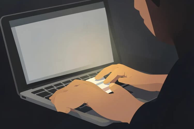 Pessoa preenchendo formulário online em um computador