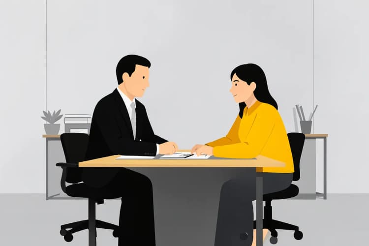 Profissional de registro de marca auxiliando cliente